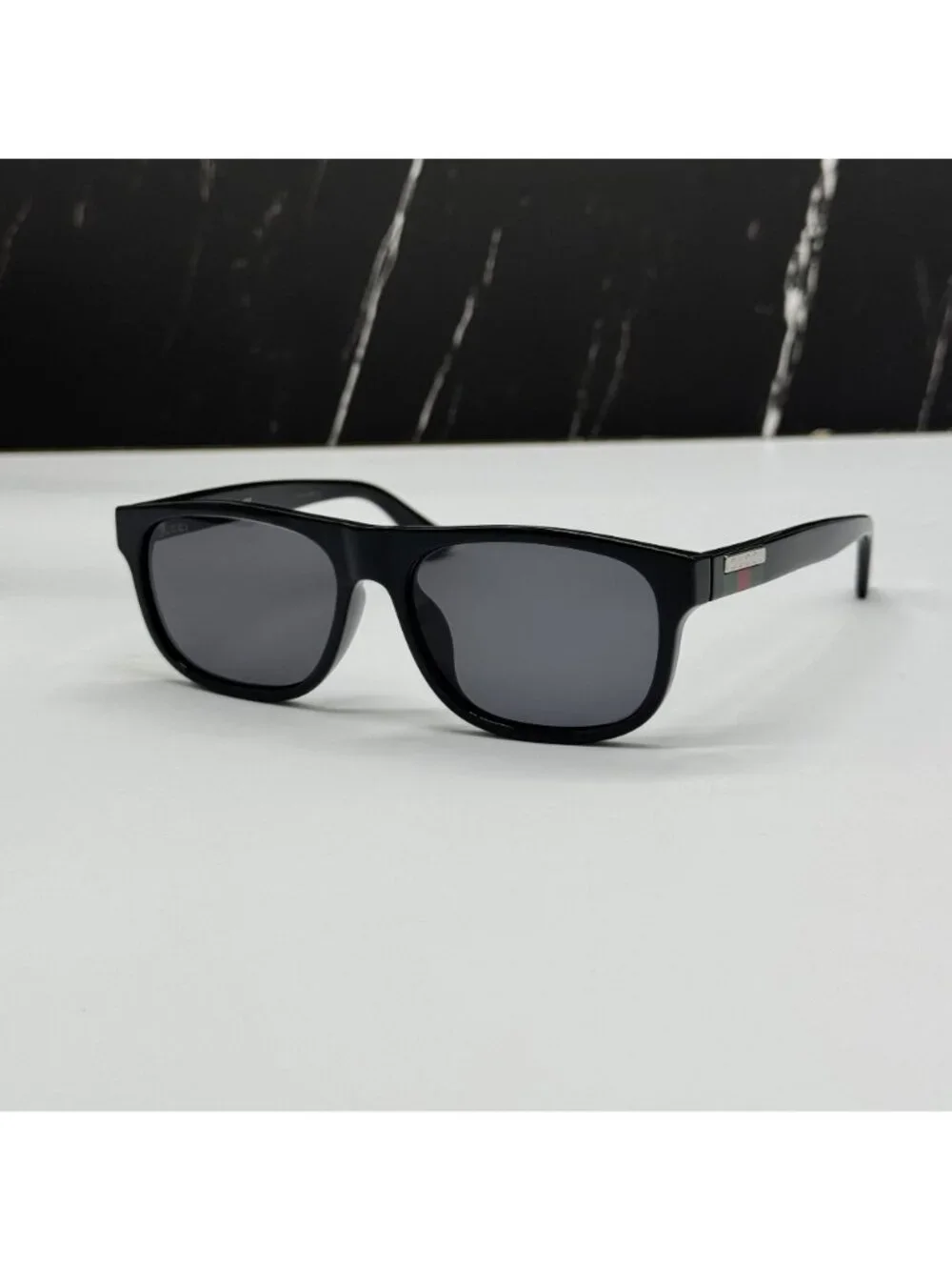 New Gucci GG0770SA 001 Black Gray Square Men Sunglasses